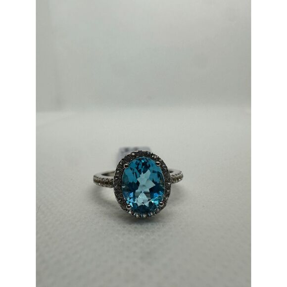 Statement LG 2.6 Ct Topaz and Sapphire Ring - Picture 5 of 7